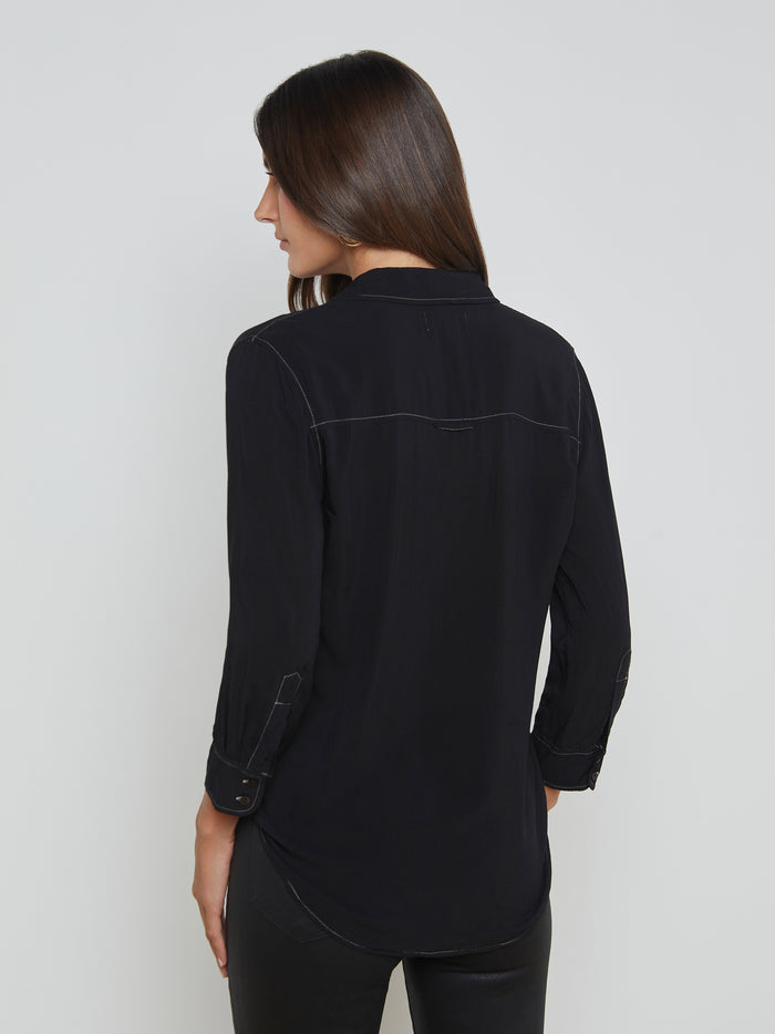 L'agence Chemisier Marlene Black/White Contrast