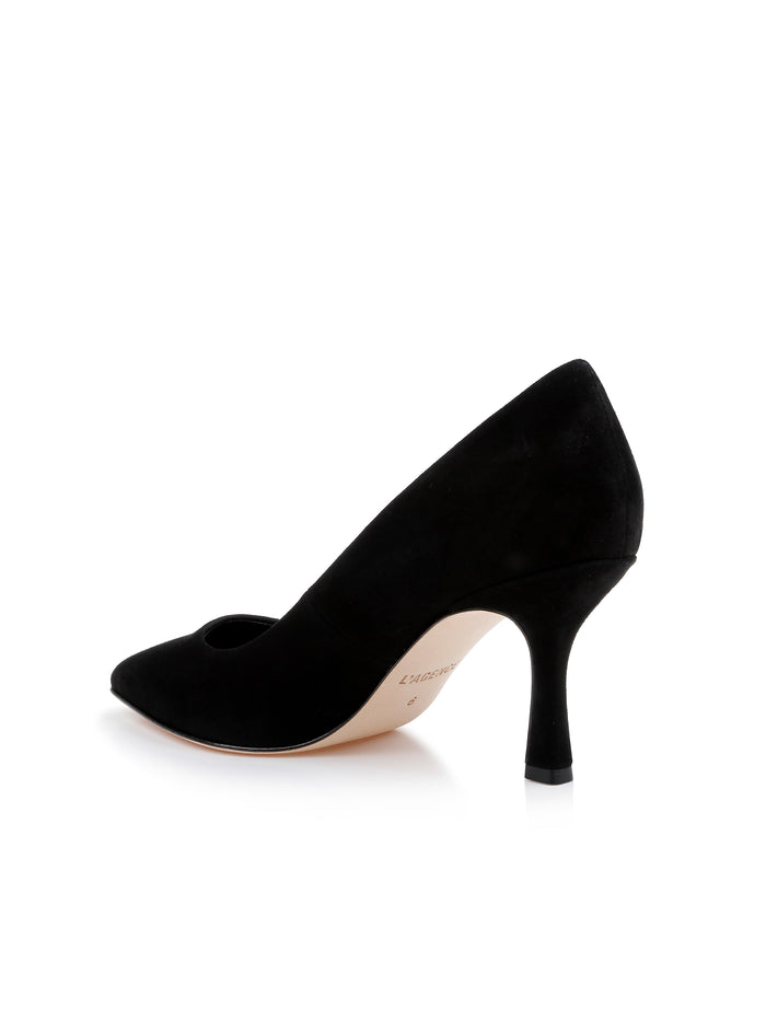 L'agence Escarpins En Cuir Suédé Fleur Black Suede