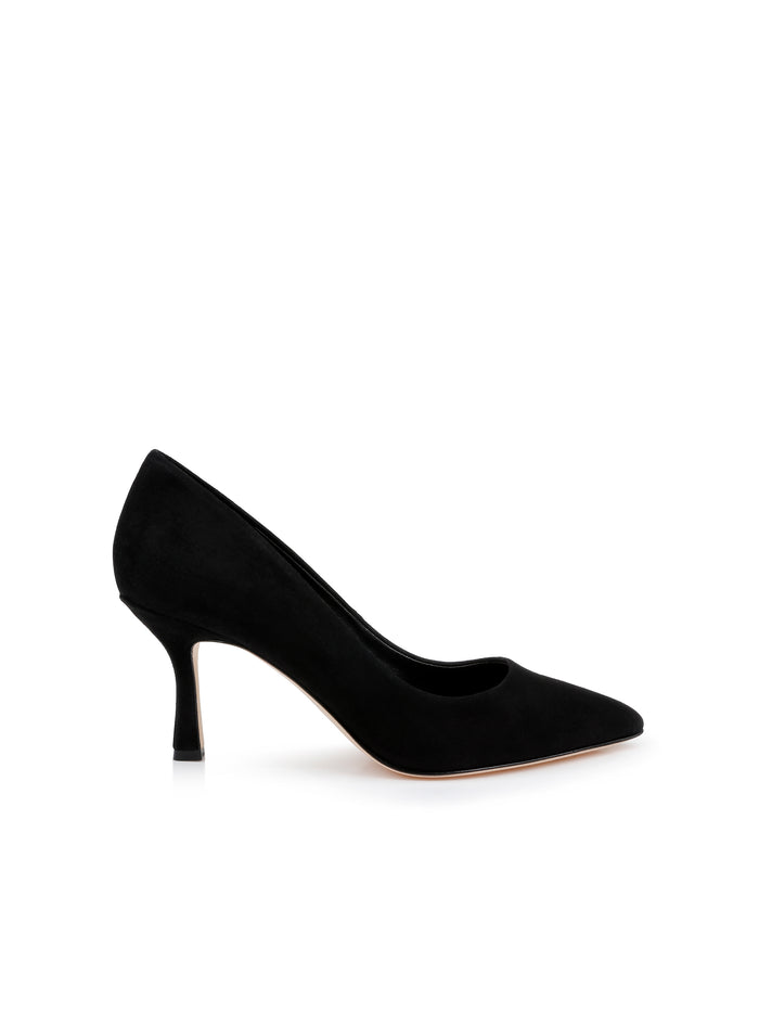 L'agence Escarpins En Cuir Suédé Fleur Black Suede