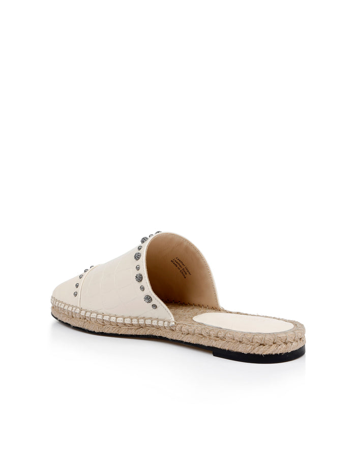 L'agence Espadrilles En Cuir Helanor Ecru Leather
