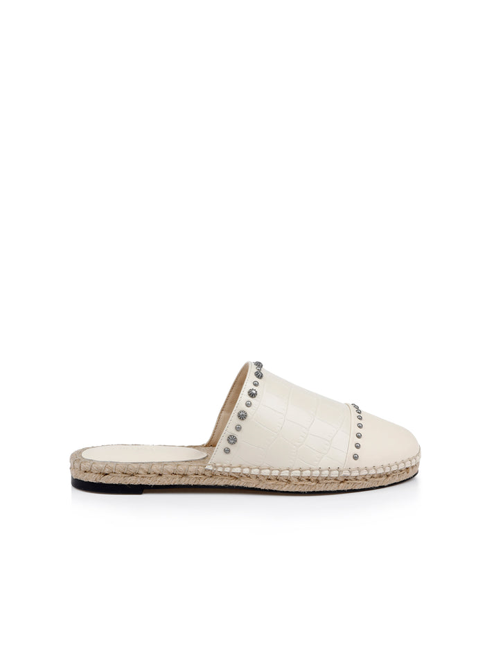 L'agence Espadrilles En Cuir Helanor Ecru Leather