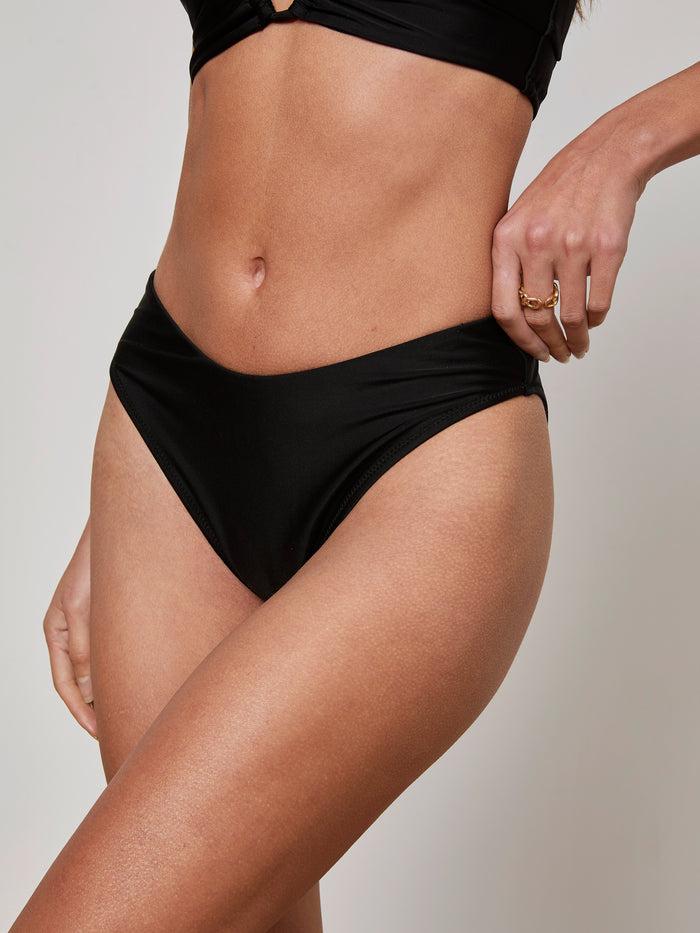 l'agence Gianna Brazilian Bikini Bottom Black