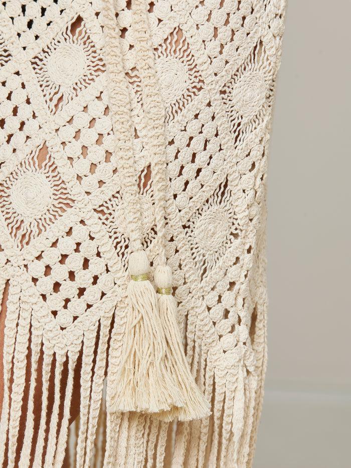 L'agence Haleigh Crochet Cover-Up Dress Natural