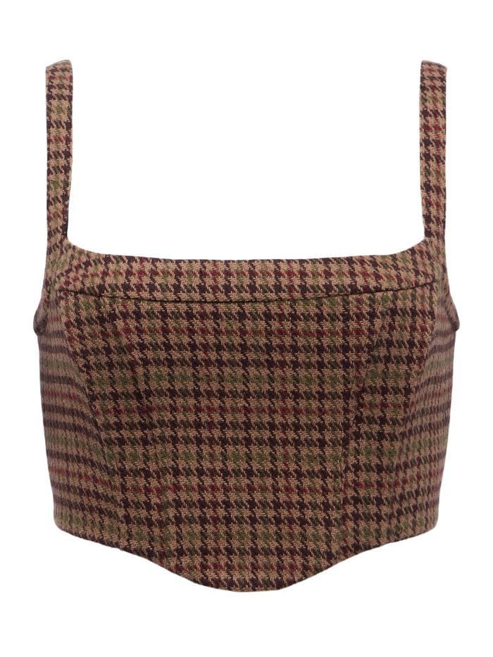 L'agence Haut Tiffany Brown Multi Houndstooth