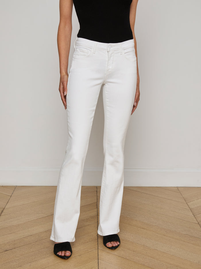 l'agence Jean bootcut taille basse Cara Blanc