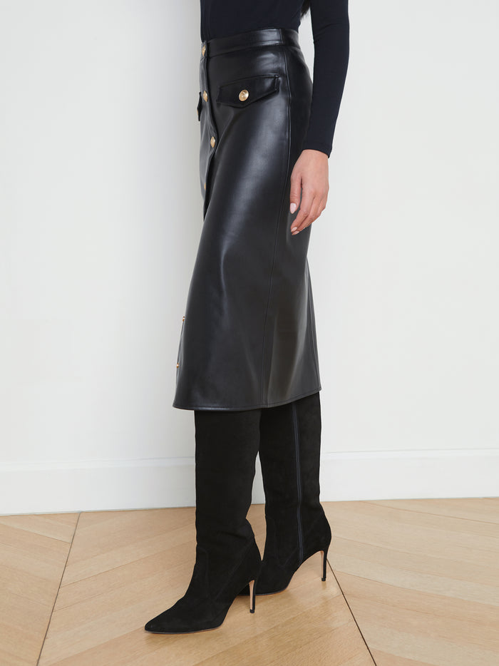 l'agence Jupe en similicuir Milann Black