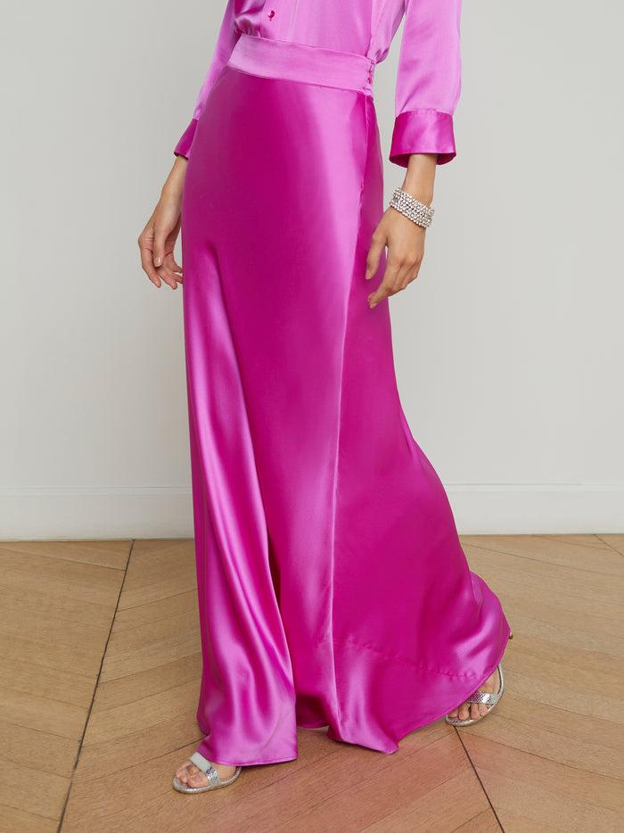 L'agence Jupe En Soie Ryker Bright Purple