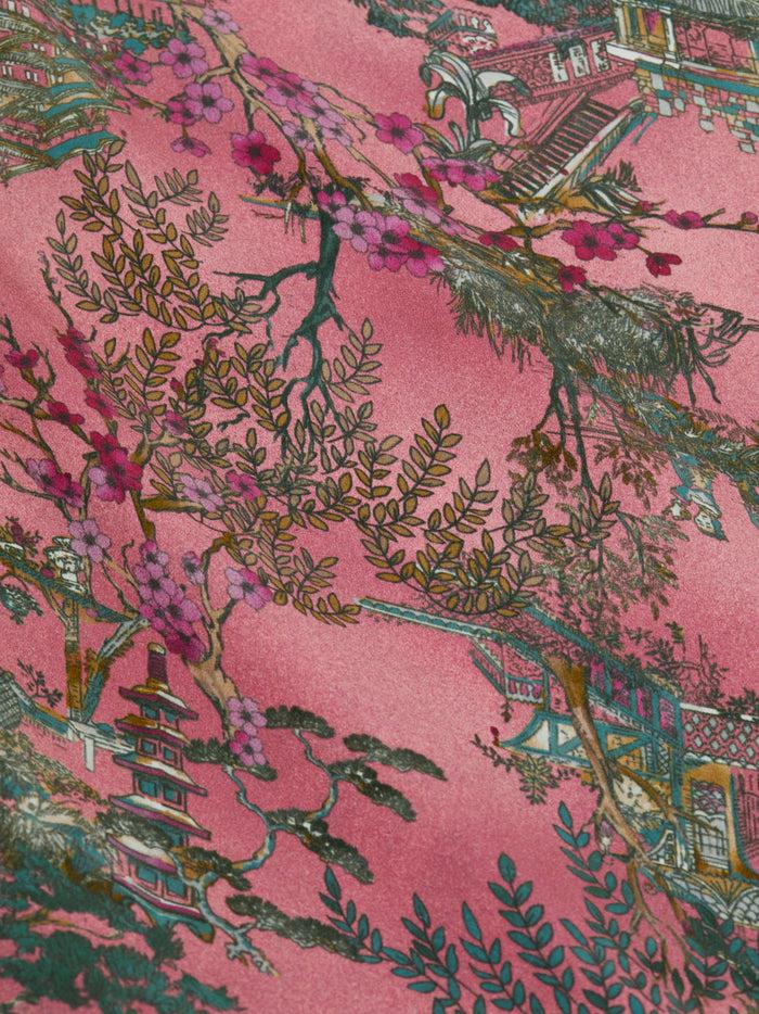 L'agence Jupe En Soie Ryker Mauve Multi Kesi Print