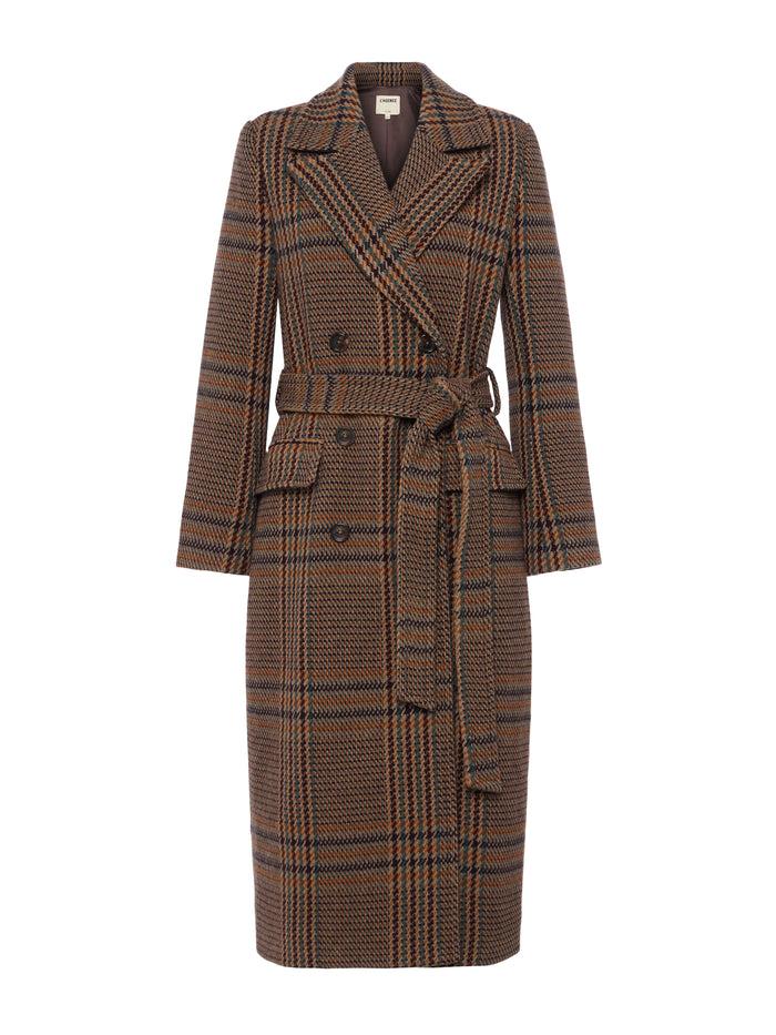 L'agence Manteau Kolina Brown Plaid