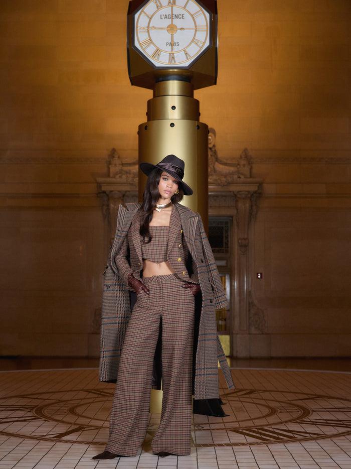 L'agence Manteau Kolina Brown Plaid