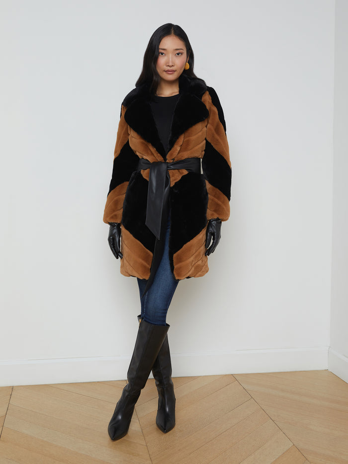 l'agence Manteau Zoya Black/Biscotti