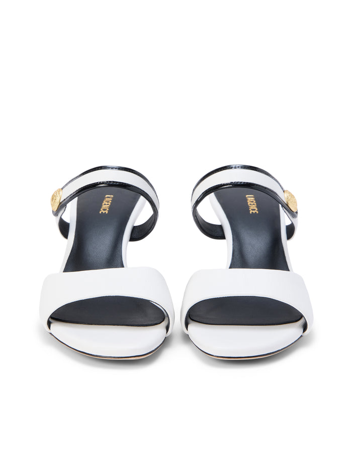 L'agence Mule En Cuir Giulia White Leather