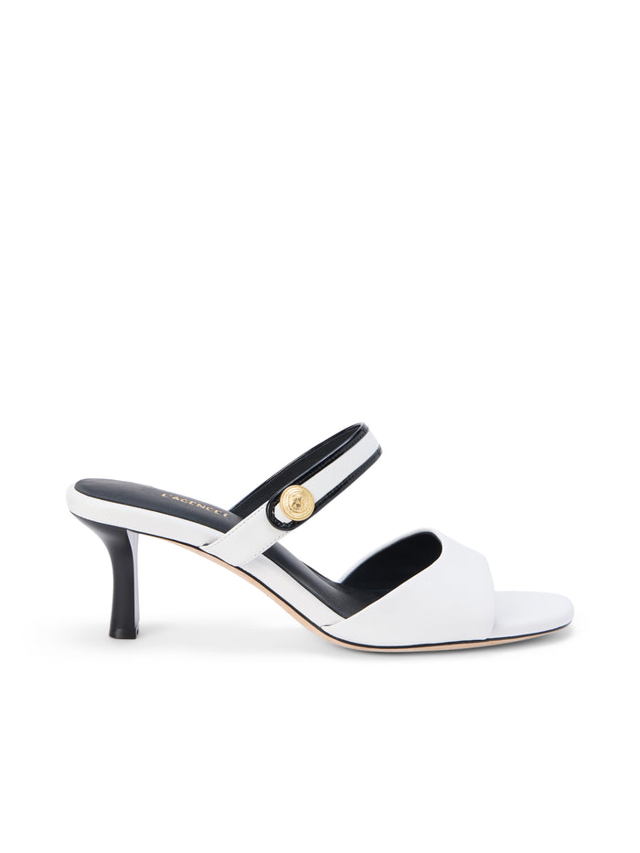 L'agence Mule En Cuir Giulia White Leather