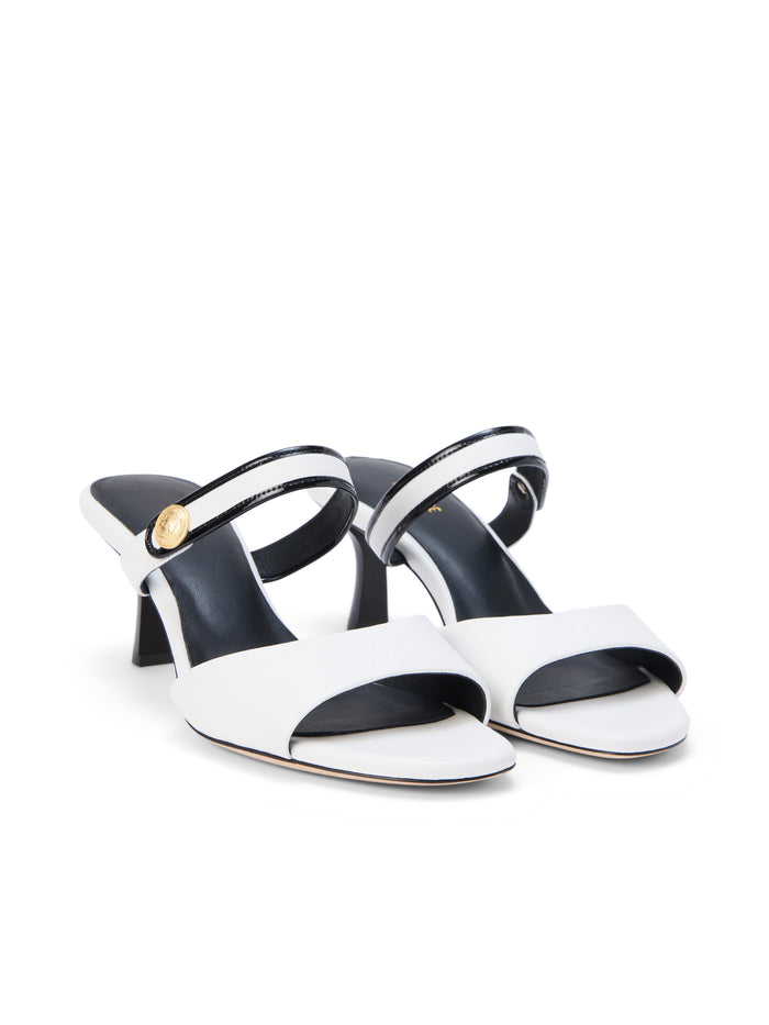 l'agence Mule en cuir Giulia White Leather