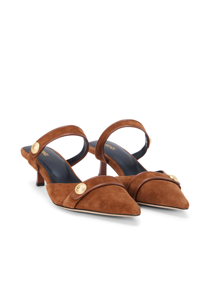 l'agence Mule en daim Gilliane Buckskin Suede