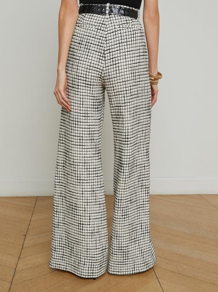 L'agence Pantalon Ample En Tweed Pilar Ecru/Black