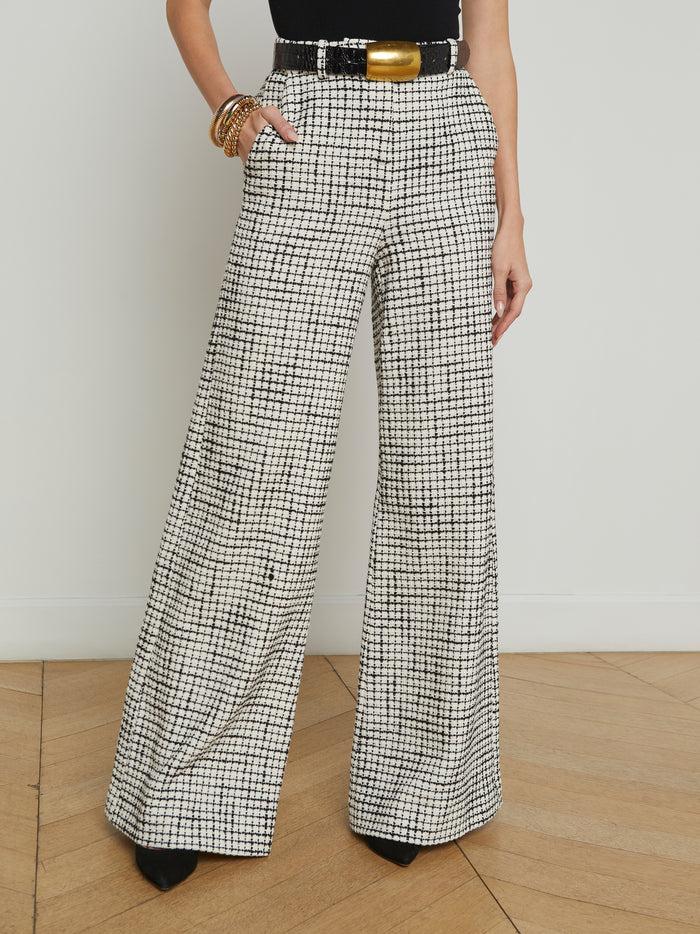 l'agence Pantalon ample en tweed Pilar Ecru/Black
