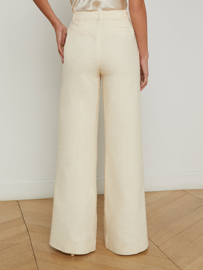 L'agence Pantalon Ample En Tweed Pilar Light Pearl
