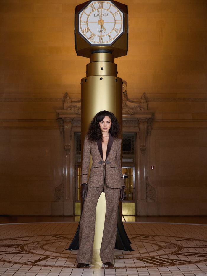 L'agence Pantalon Livvy Brown Herringbone