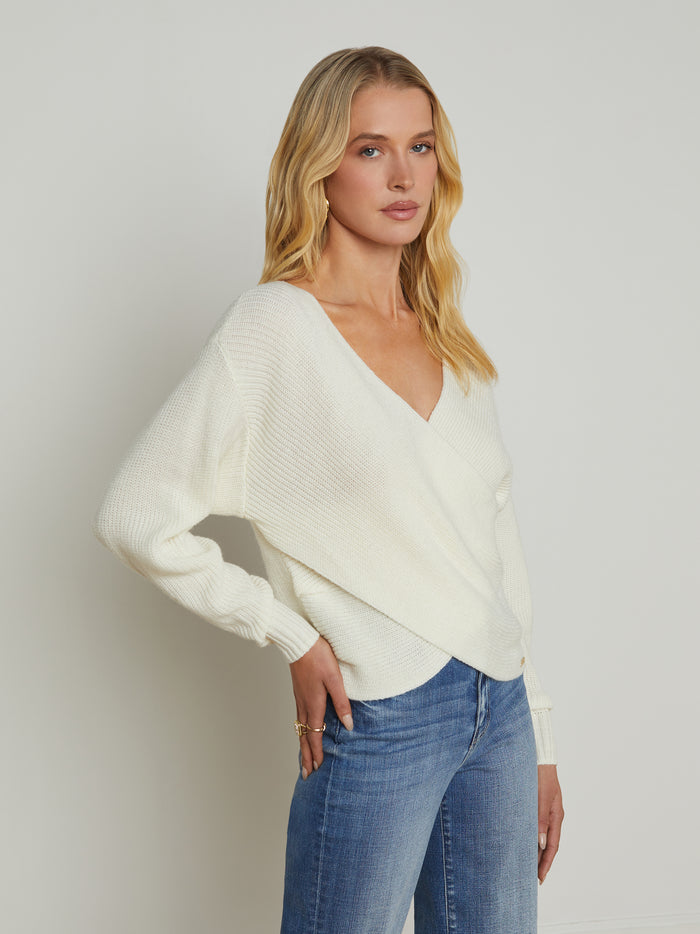 L'agence Pull Cache-cœur Antonella Ivory