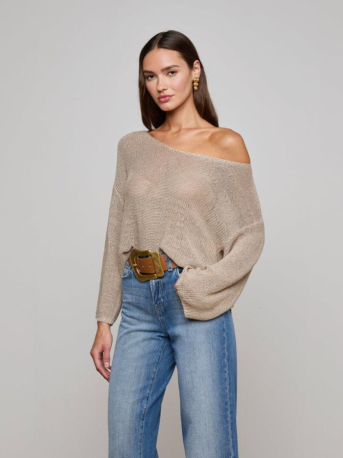 L'agence Pull En Maille Ajourée Ethan Taupe