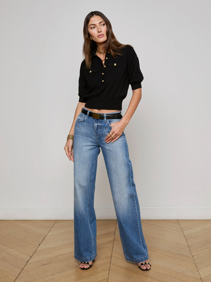 L'agence Pull Masaki Black/Gold