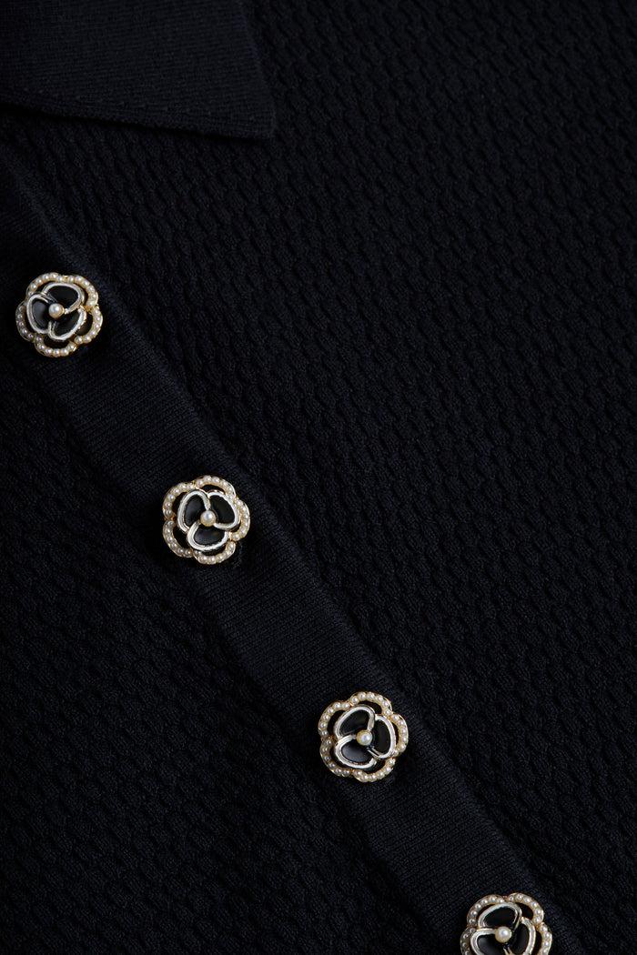 l'agence Pull Sterling Black/Jewel Button