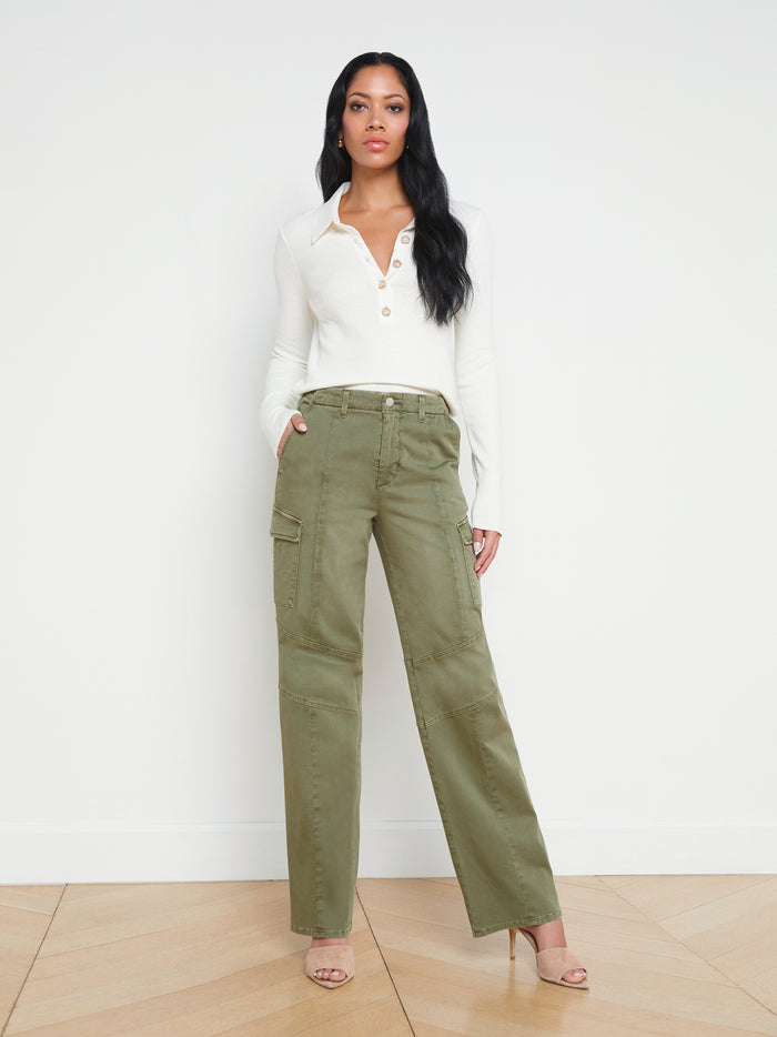 L'agence Pull Sterling Ivory/Jewel Button