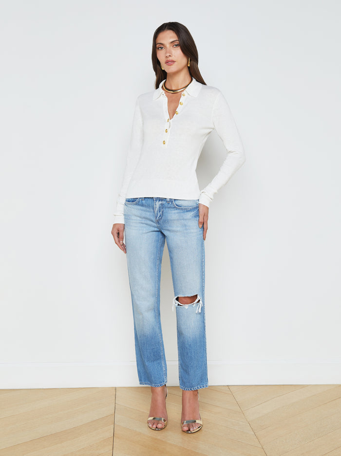 L'agence Pull Sterling White/Gold