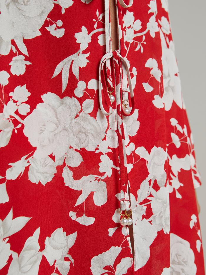 l'agence Robe de plage Meghan Red/Ivory Ikebana