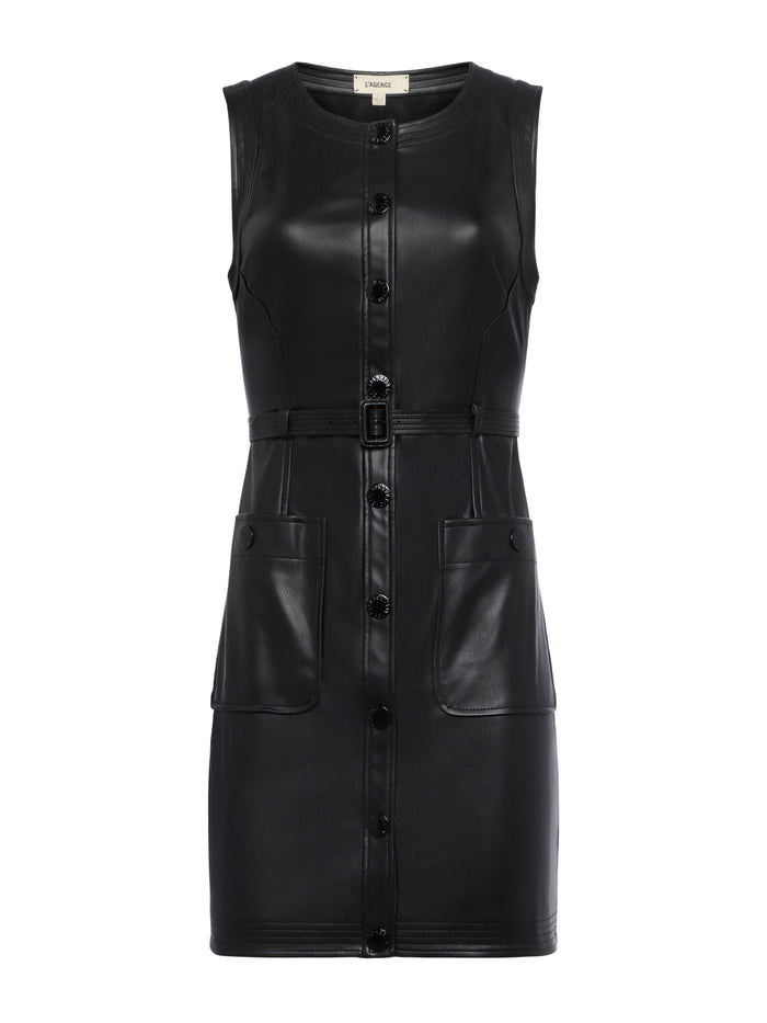 L'agence Robe En Cuir Vegan Ronin Black