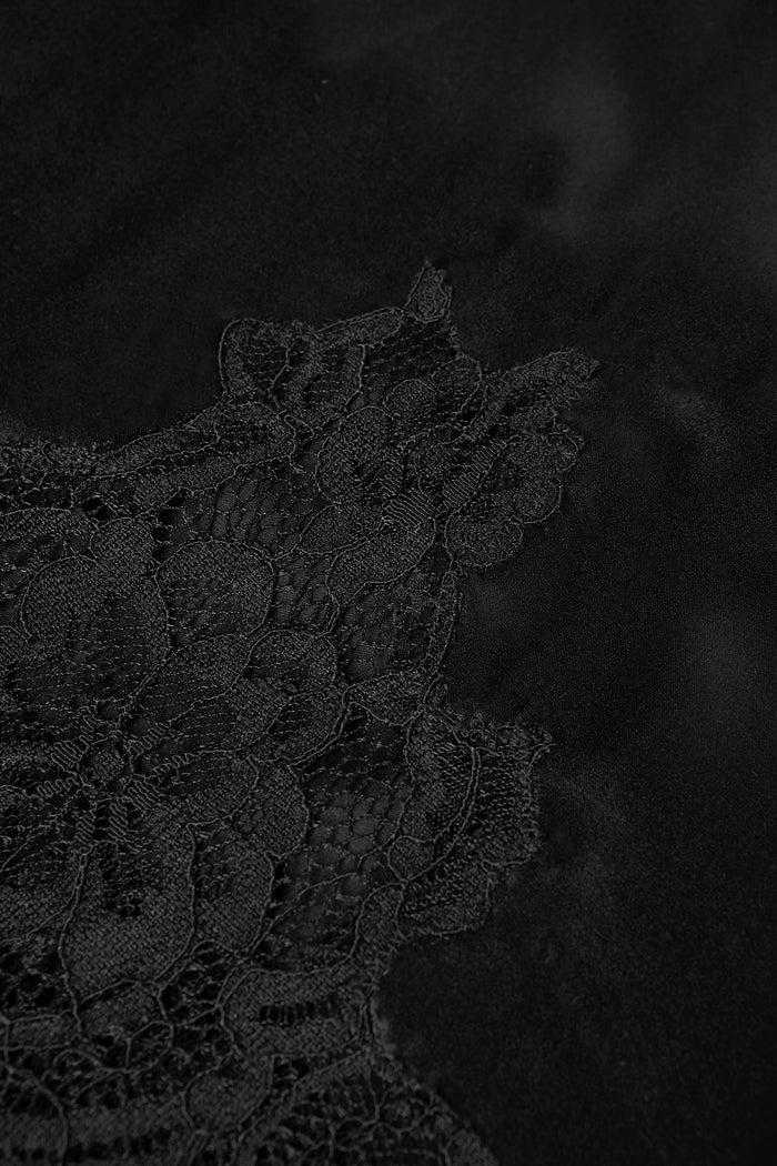 L'agence Robe En Dentelle De Soie écossaise Black