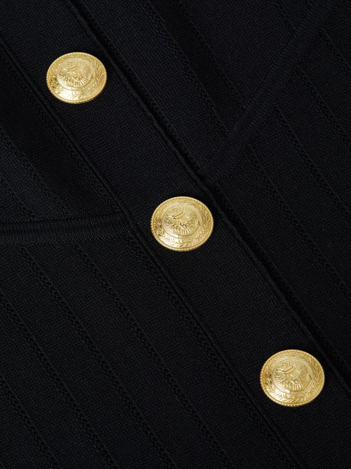 L'agence Robe En Maille Soleil Black/Gold