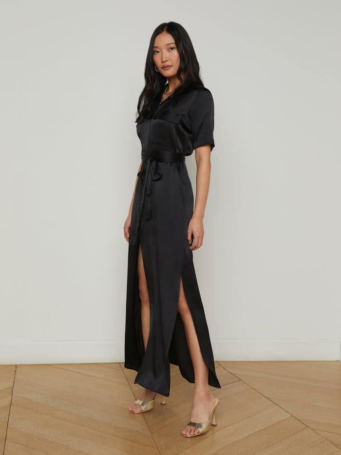 l'agence Robe en soie Klement Black