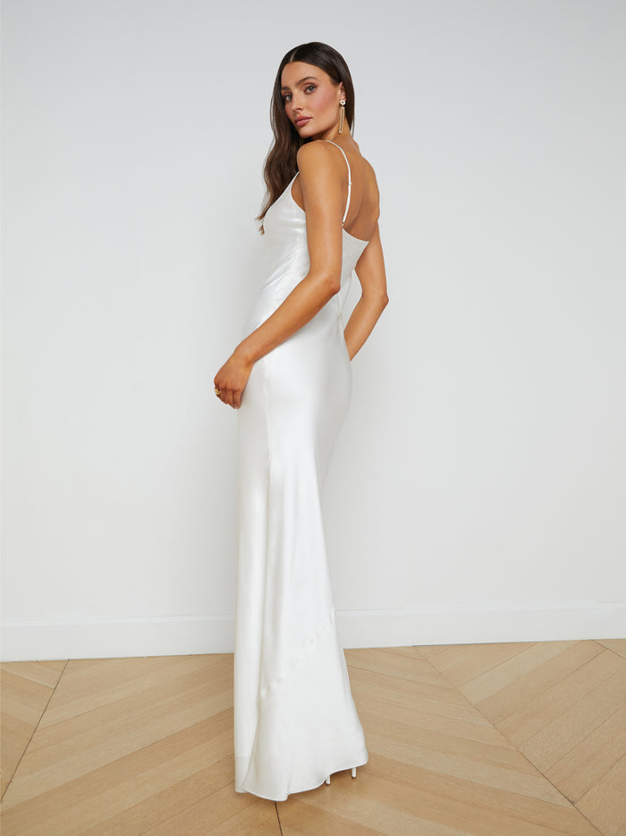 l'agence Robe nuisette en soie Serita White