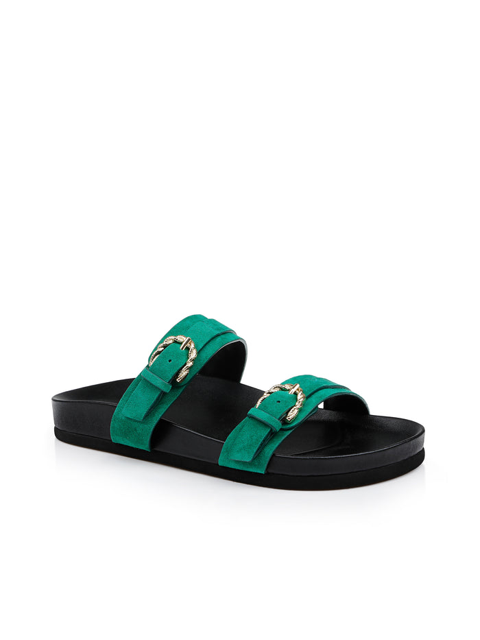 l'agence Sandales à boucle Gaelle Green Suede