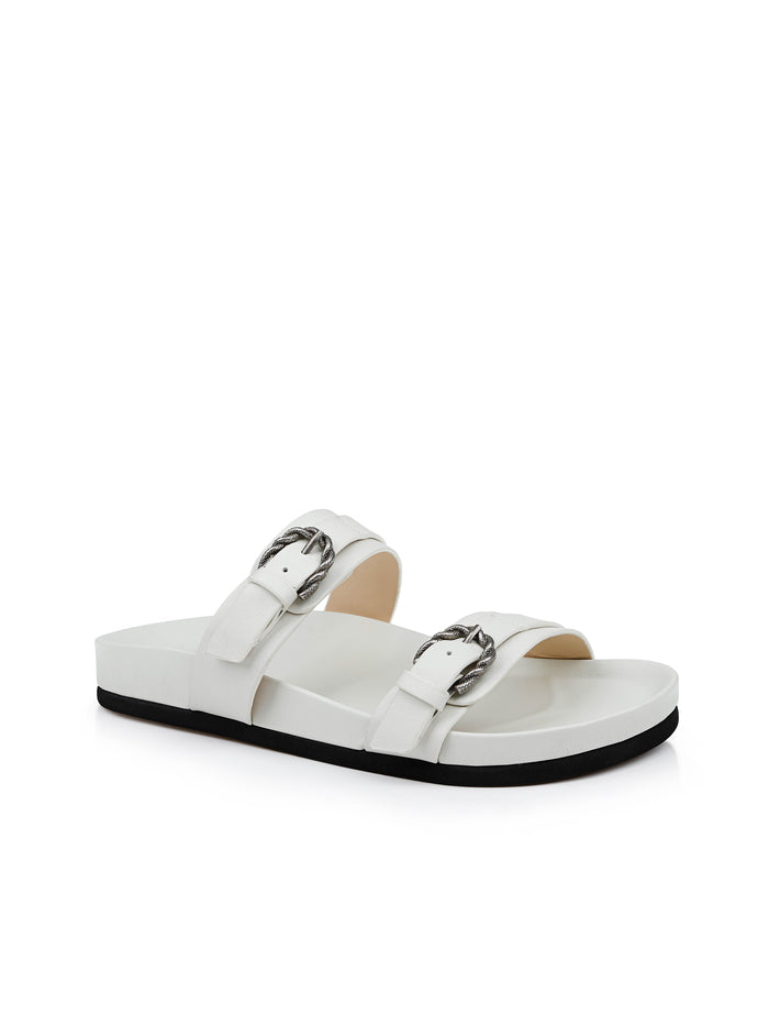 l'agence Sandales à boucle Gaelle Ivory Leather