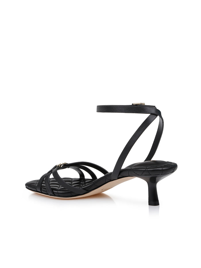 l'agence Sandales en cuir Genette Black Leather