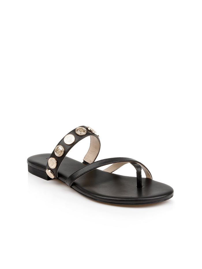 l'agence Sandales en cuir Hanna Black Leather