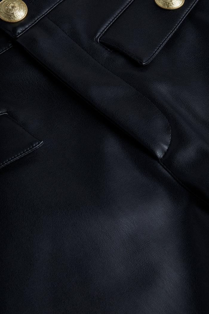 L'agence Short En Cuir Vegan Dionne Black