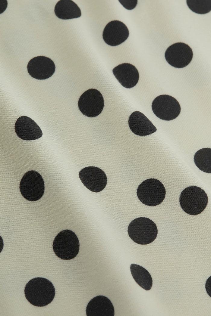 L'agence T-shirt Ajusté Ressi Ecru/Black Polka Dot
