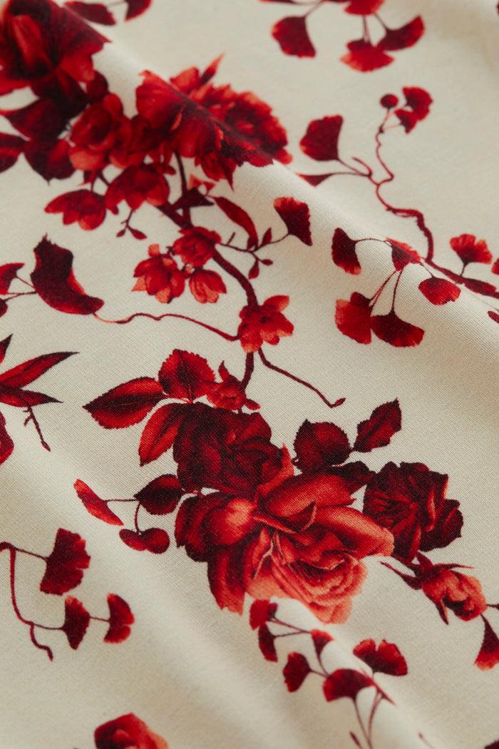 L'agence T-shirt Ajusté Ressi Ivory/Red Ikebana
