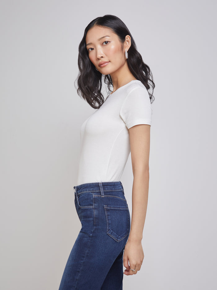 L'agence T-shirt Ajusté Ressi White Micro Modal