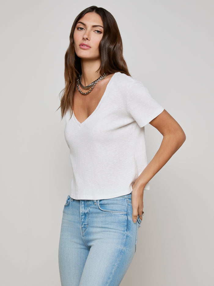 L'agence T-shirt Col V Carly White