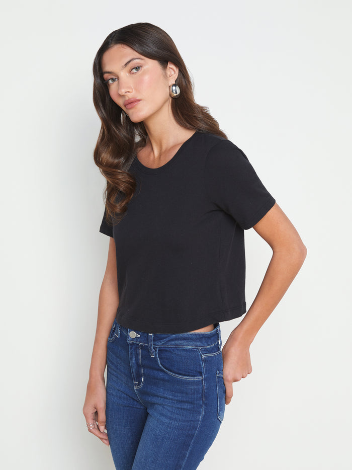L'agence T-shirt Court En Coton Donna Black
