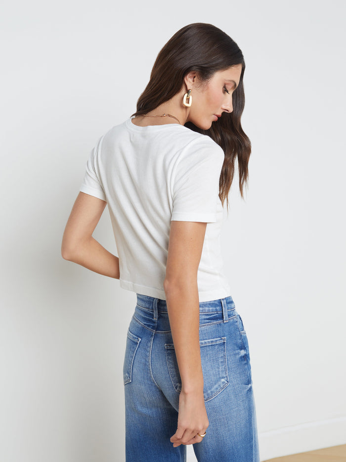 L'agence T-shirt Court En Coton Donna Blanc