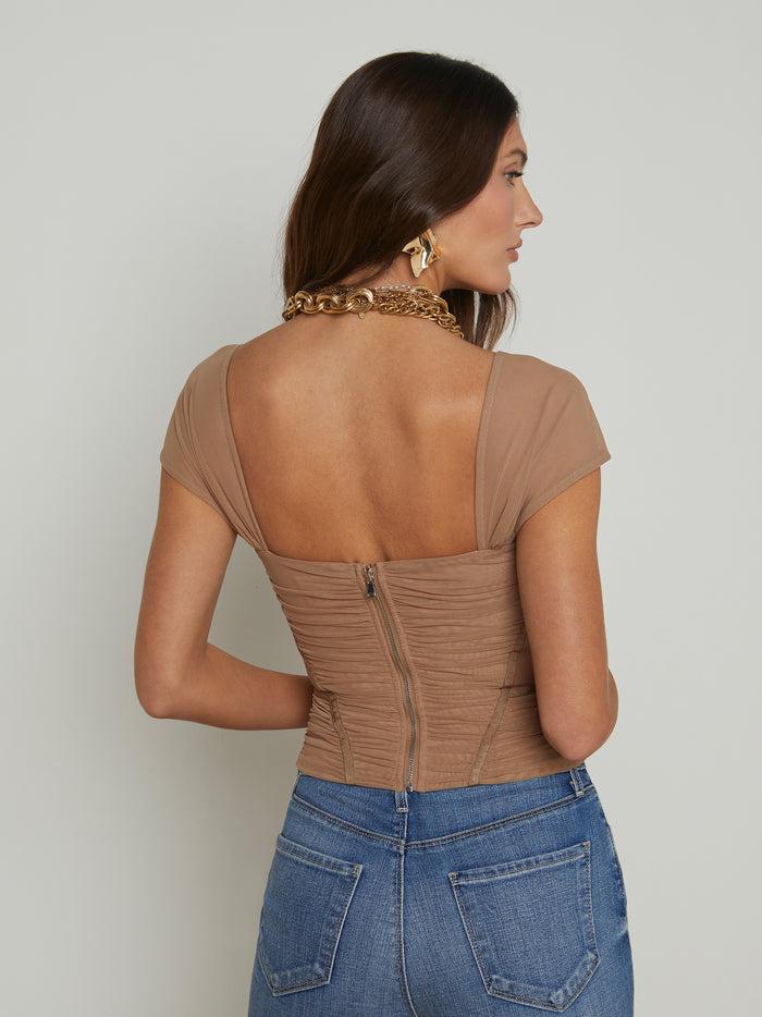 L'agence Top Corset En Mesh Asuka Cappuccino