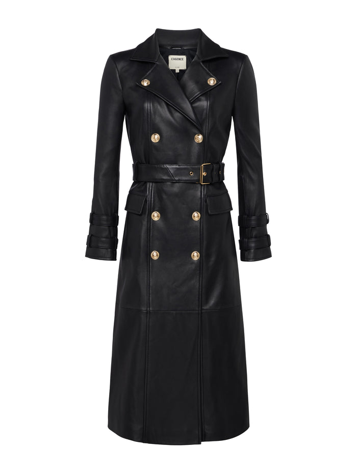 L'agence Trench-coat En Cuir Celina Noir