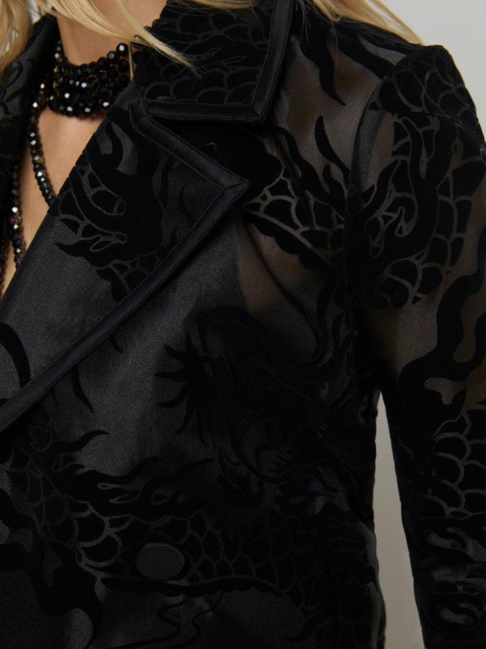 L'agence Trench En Organza Moda Black Dragon