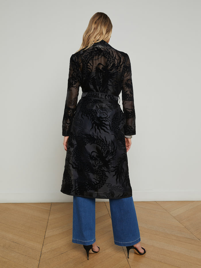 L'agence Trench En Organza Moda Black Dragon
